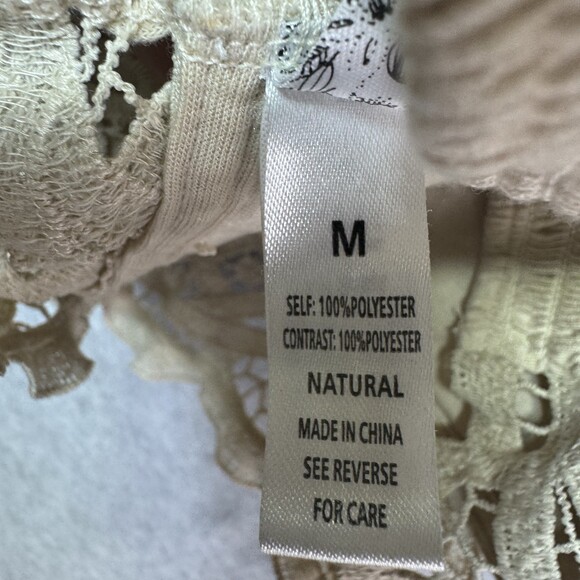 Ivory Cream Boho Laced Crop Top Bralette Crochet Cottagecore Romantic Festival - Picture 4 of 5